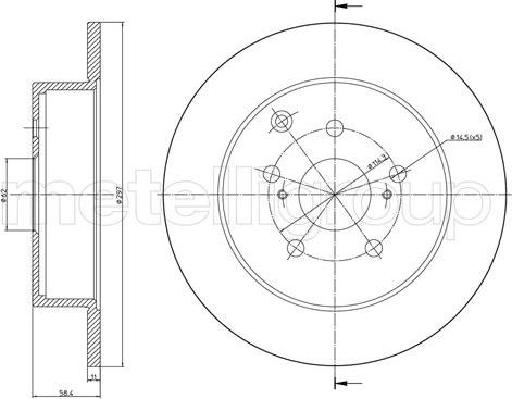 Metzger 6110700 - Тормозной диск autospares.lv