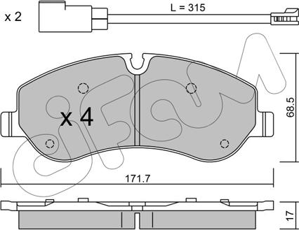 Cifam 822-990-0 - Тормозные колодки, дисковые, комплект autospares.lv