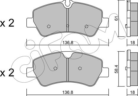 Cifam 822-991-0 - Тормозные колодки, дисковые, комплект autospares.lv