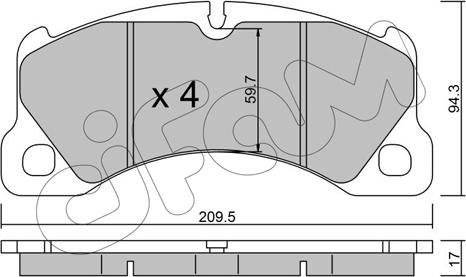 Cifam 822-957-3 - Тормозные колодки, дисковые, комплект autospares.lv