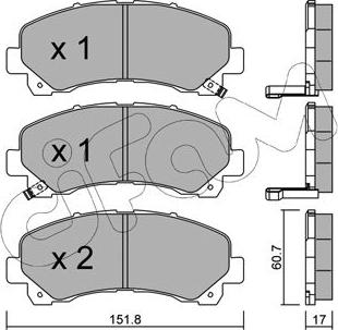 Cifam 822-902-0 - Тормозные колодки, дисковые, комплект autospares.lv