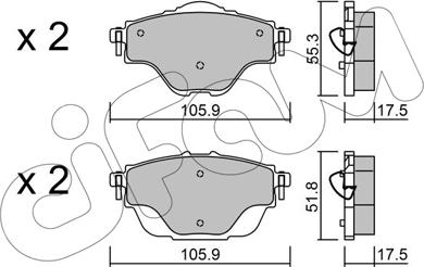 Cifam 822-988-0 - Тормозные колодки, дисковые, комплект autospares.lv