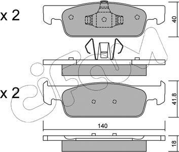 Cifam 822-975-0 - Тормозные колодки, дисковые, комплект autospares.lv