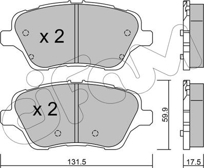 Cifam 822-976-0 - Тормозные колодки, дисковые, комплект autospares.lv