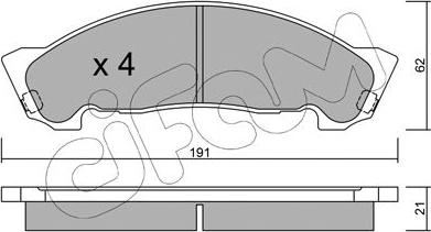 Cifam 822-972-0 - Тормозные колодки, дисковые, комплект autospares.lv