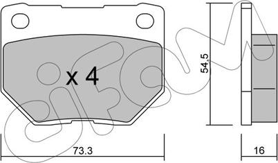 Cifam 822-494-0 - Тормозные колодки, дисковые, комплект autospares.lv