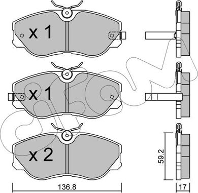 Cifam 822-491-0 - Тормозные колодки, дисковые, комплект autospares.lv