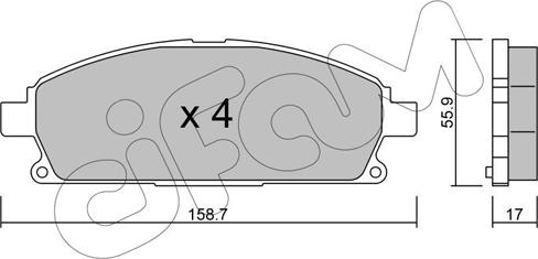 Cifam 822-406-0 - Тормозные колодки, дисковые, комплект autospares.lv