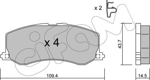 Cifam 822-417-0 - Тормозные колодки, дисковые, комплект autospares.lv