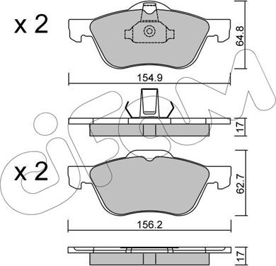 Cifam 822-489-0 - Тормозные колодки, дисковые, комплект autospares.lv