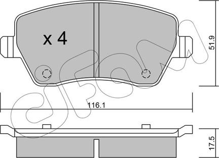 Cifam 822-485-0 - Тормозные колодки, дисковые, комплект autospares.lv