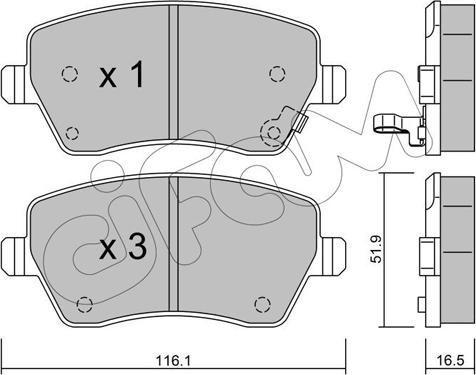 Cifam 822-485-1 - Тормозные колодки, дисковые, комплект autospares.lv