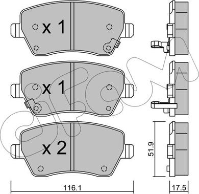 Cifam 822-485-2 - Тормозные колодки, дисковые, комплект autospares.lv