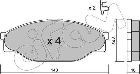 Cifam 822-433-0 - Тормозные колодки, дисковые, комплект autospares.lv