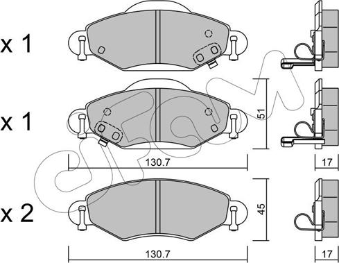 Cifam 822-421-0 - Тормозные колодки, дисковые, комплект autospares.lv