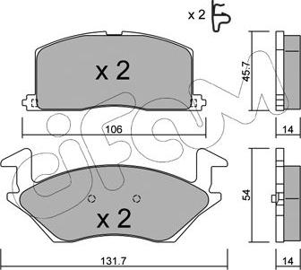 Cifam 822-422-0 - Тормозные колодки, дисковые, комплект autospares.lv