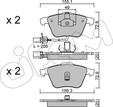 Cifam 822-549-0 - Тормозные колодки, дисковые, комплект autospares.lv