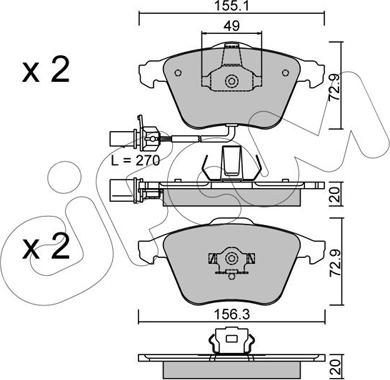 Cifam 822-549-1 - Тормозные колодки, дисковые, комплект autospares.lv