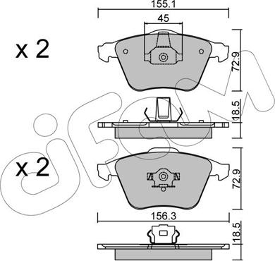 Cifam 822-549-3 - Тормозные колодки, дисковые, комплект autospares.lv