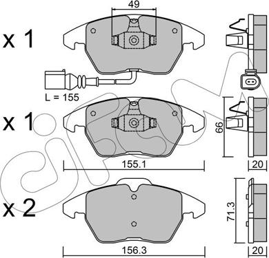 Cifam 822-548-0 - Тормозные колодки, дисковые, комплект autospares.lv