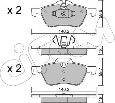 Cifam 822-555-0 - Тормозные колодки, дисковые, комплект autospares.lv