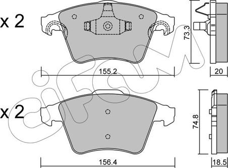 Cifam 822-552-3 - Тормозные колодки, дисковые, комплект autospares.lv