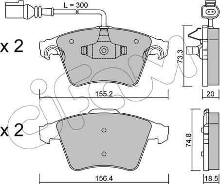 Cifam 822-552-2 - Тормозные колодки, дисковые, комплект autospares.lv