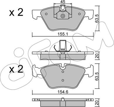 Cifam 822-557-3 - Тормозные колодки, дисковые, комплект autospares.lv