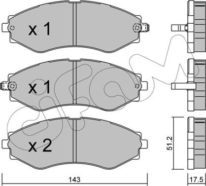 Cifam 822-509-0 - Тормозные колодки, дисковые, комплект autospares.lv