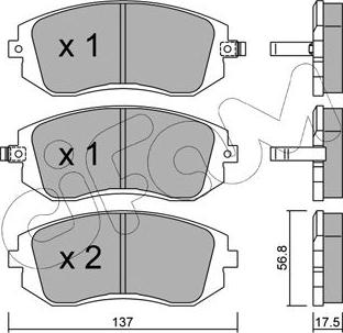 Cifam 822-500-0 - Тормозные колодки, дисковые, комплект autospares.lv