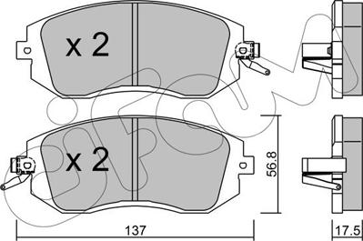 Cifam 822-500-1 - Тормозные колодки, дисковые, комплект autospares.lv