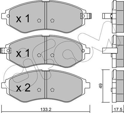 Cifam 822-508-1 - Тормозные колодки, дисковые, комплект autospares.lv