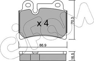 Cifam 822-660-0 - Тормозные колодки, дисковые, комплект autospares.lv