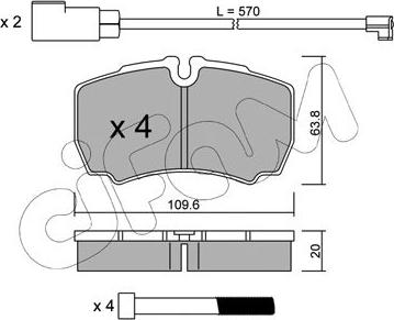 Cifam 822-604-2K - Тормозные колодки, дисковые, комплект autospares.lv