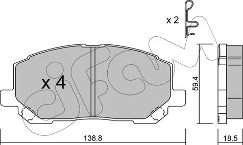 Cifam 822-616-0 - Тормозные колодки, дисковые, комплект autospares.lv