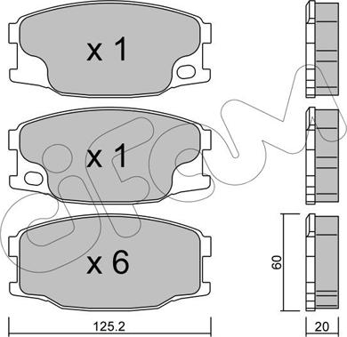 Cifam 822-622-0 - Тормозные колодки, дисковые, комплект autospares.lv