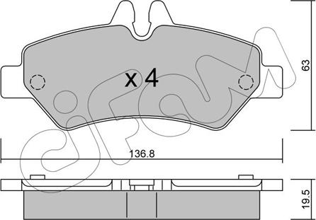 Cifam 822-672-0 - Тормозные колодки, дисковые, комплект autospares.lv