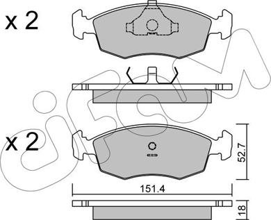 Cifam 822-094-2 - Тормозные колодки, дисковые, комплект autospares.lv