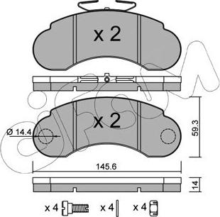 Cifam 822-055-1 - Тормозные колодки, дисковые, комплект autospares.lv