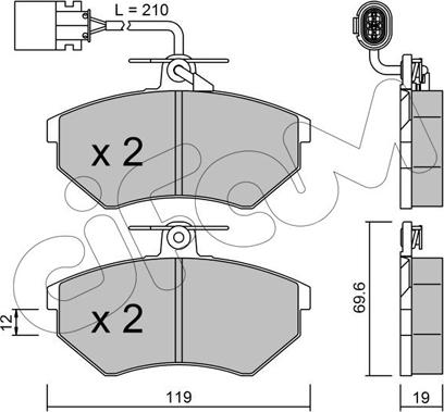 Cifam 822-050-1 - Тормозные колодки, дисковые, комплект autospares.lv