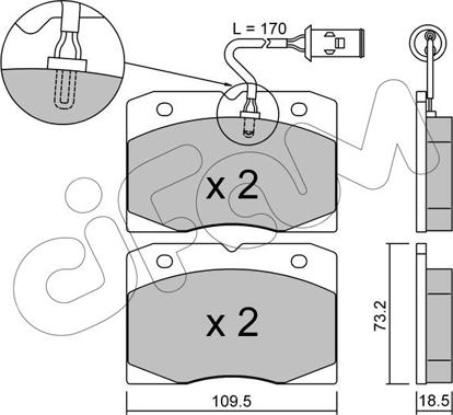 Cifam 822-051-2 - Тормозные колодки, дисковые, комплект autospares.lv