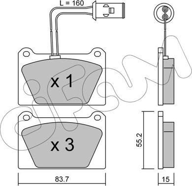 Cifam 822-052-0 - Тормозные колодки, дисковые, комплект autospares.lv