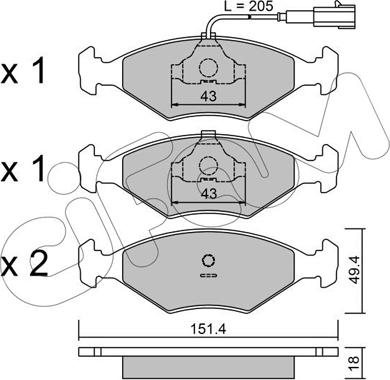 Cifam 822-057-4 - Тормозные колодки, дисковые, комплект autospares.lv