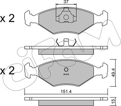 Cifam 822-057-5 - Тормозные колодки, дисковые, комплект autospares.lv