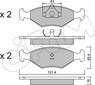 Cifam 822-057-3 - Тормозные колодки, дисковые, комплект autospares.lv