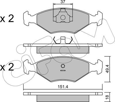 Cifam 822-057-2 - Тормозные колодки, дисковые, комплект autospares.lv