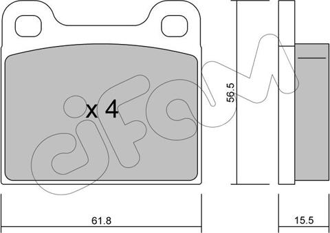 Cifam 822-003-4 - Тормозные колодки, дисковые, комплект autospares.lv