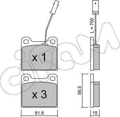 Cifam 822-003-3 - Тормозные колодки, дисковые, комплект autospares.lv