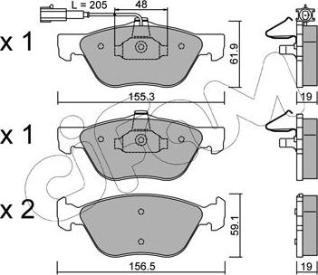 Cifam 822-083-2 - Тормозные колодки, дисковые, комплект autospares.lv