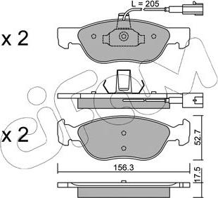 Cifam 822-082-1 - Тормозные колодки, дисковые, комплект autospares.lv